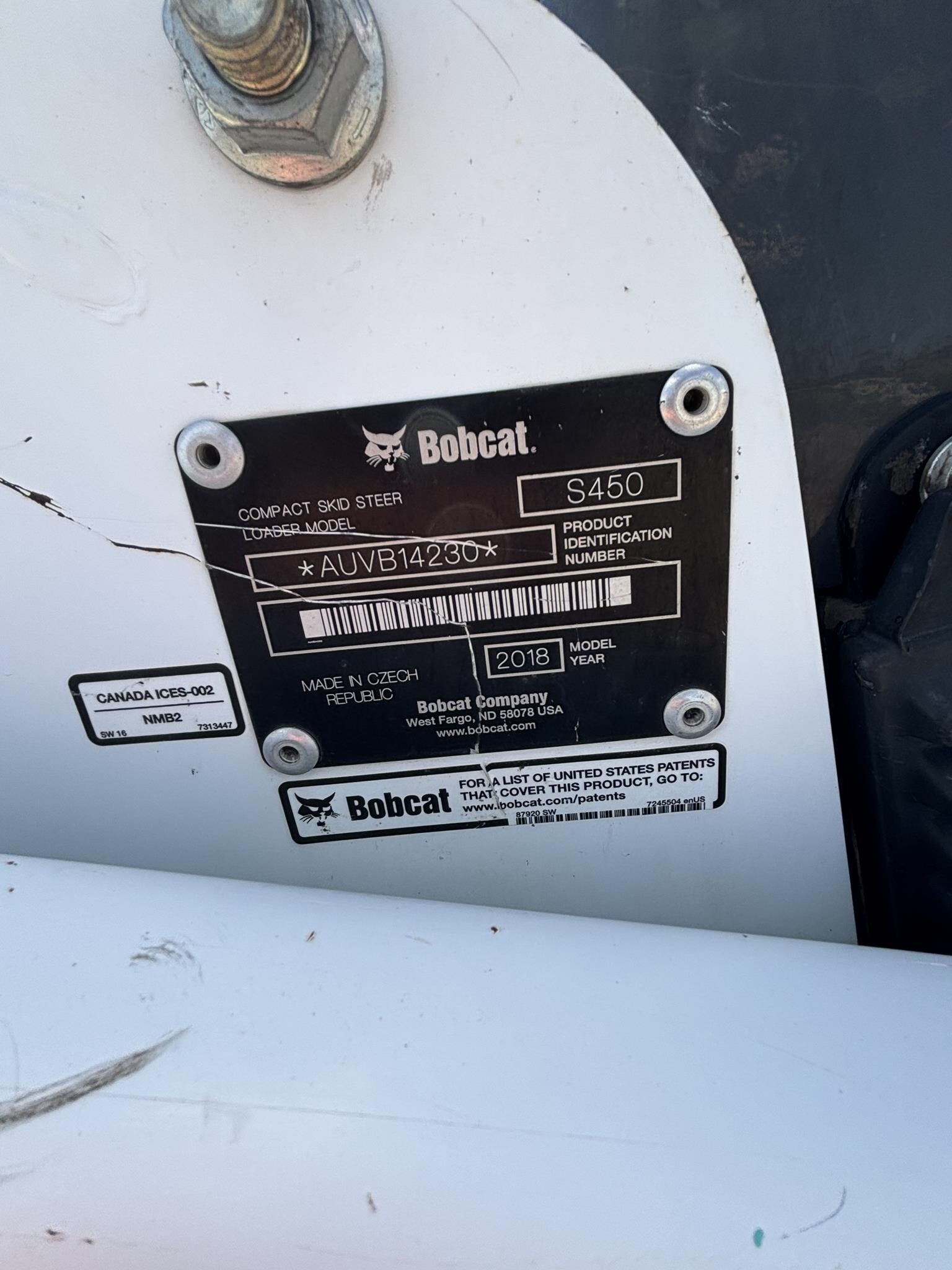 2018 Bobcat S450 Skid Steer