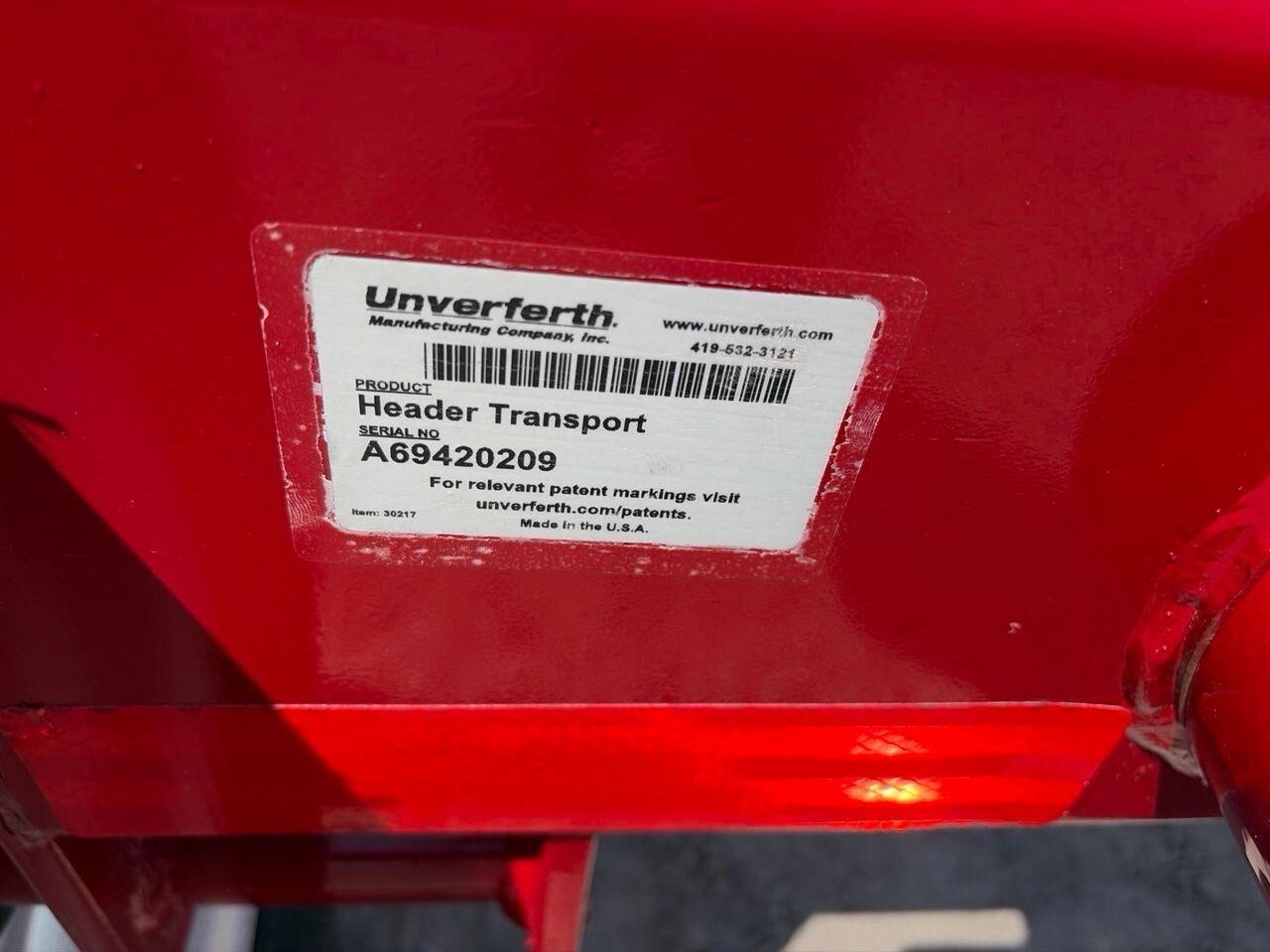 2023 Unverferth HT36 Header Trailer