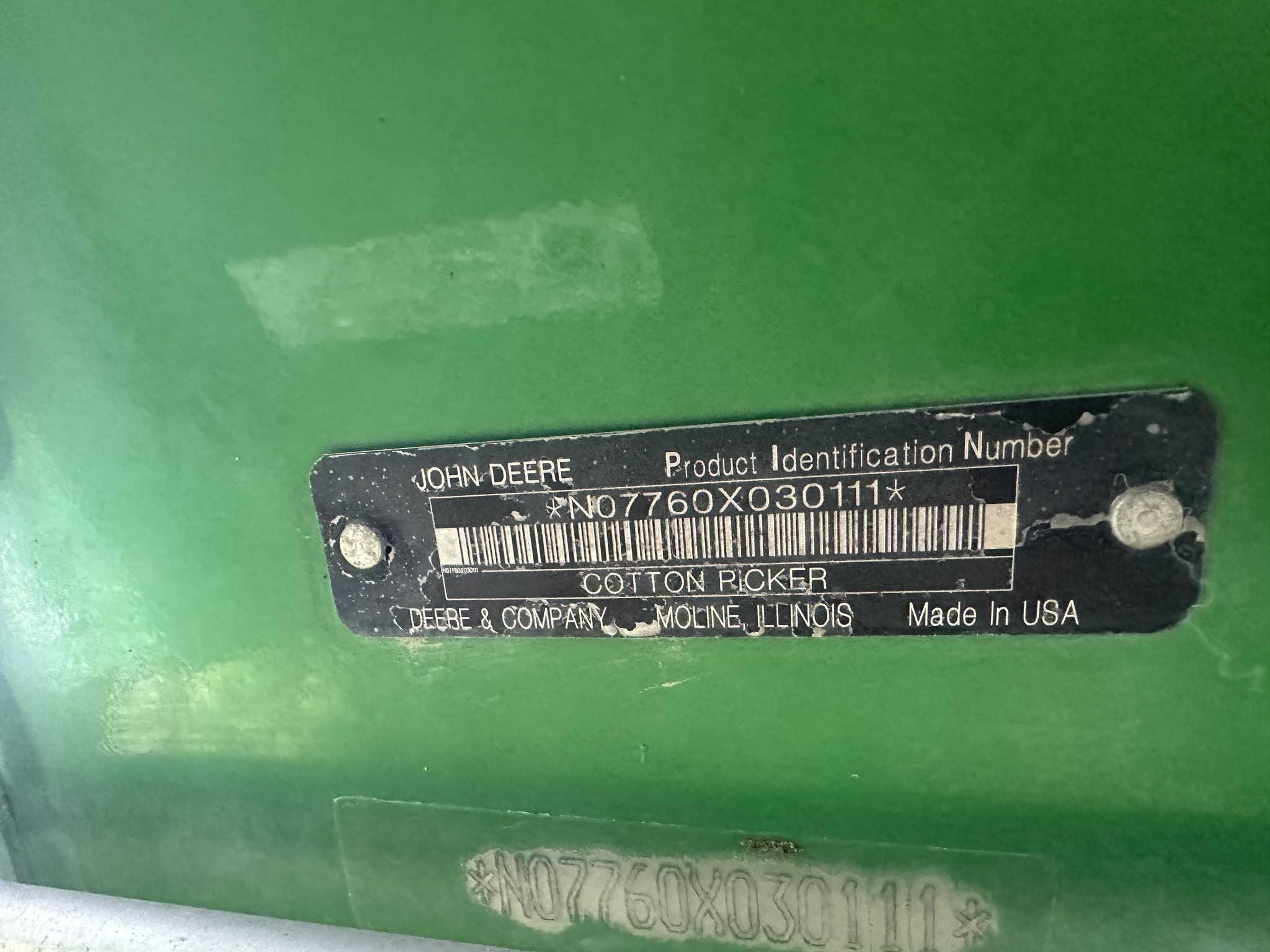 2010 John Deere 7760 Cotton Equipment
