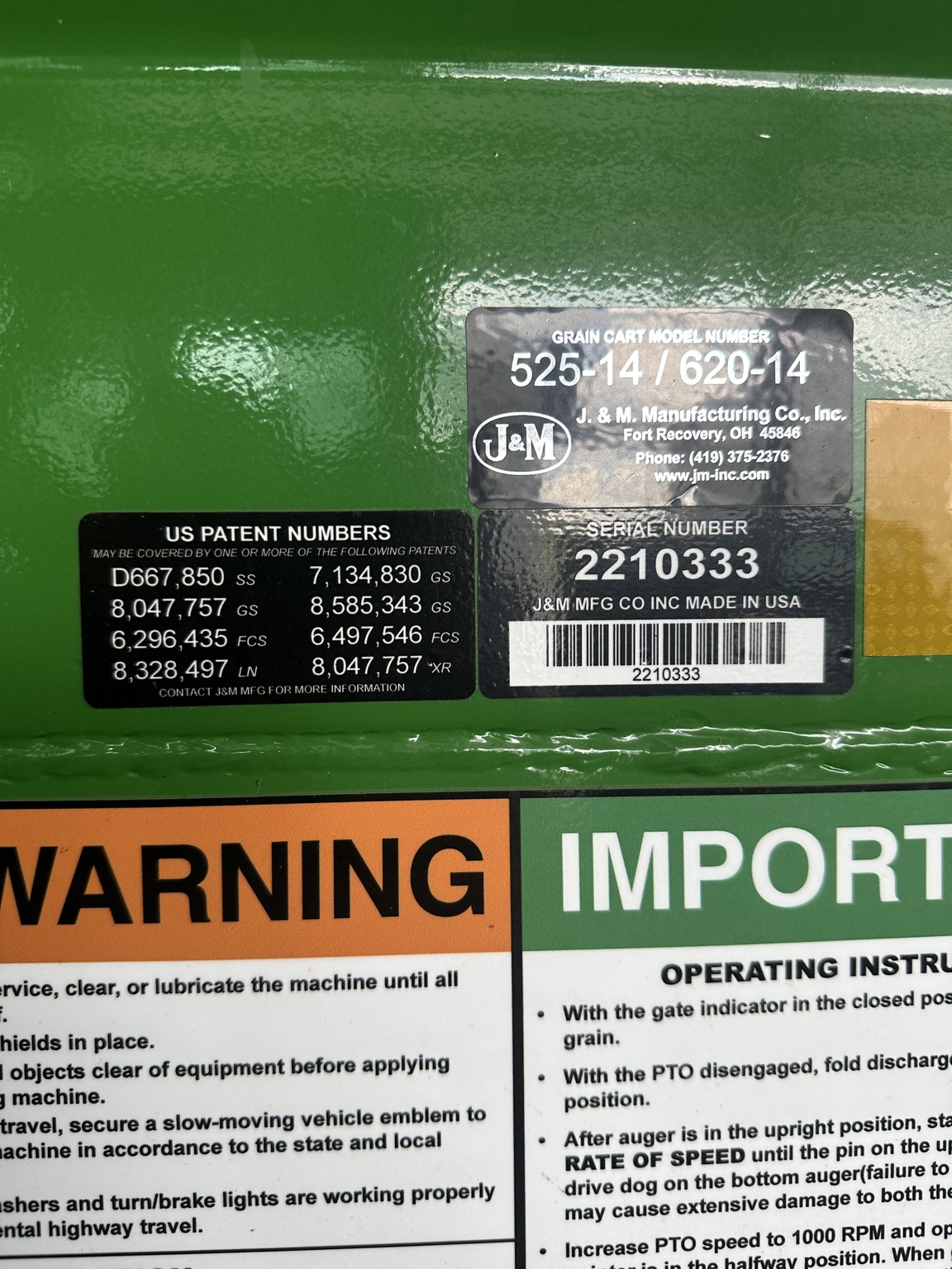 2022 J&M 620-14 Grain Cart