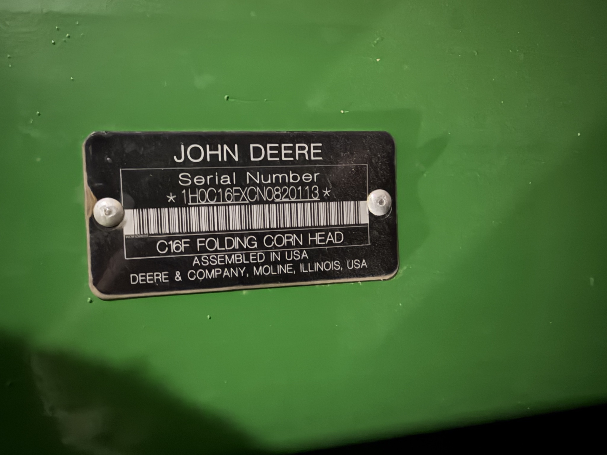 2022 John Deere C16F Corn Head