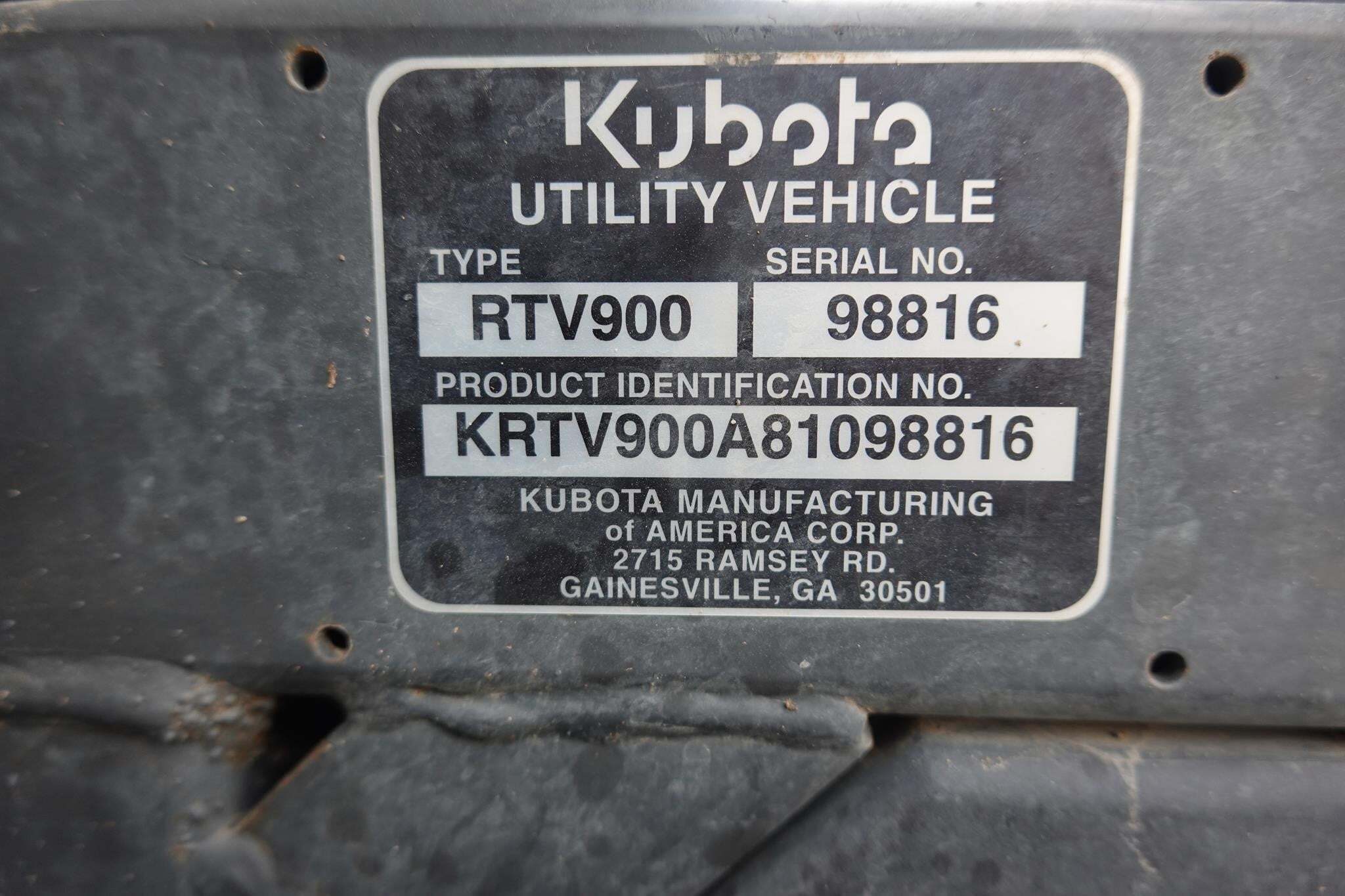  Kubota RTV900 ATVs and Utility Vehicle