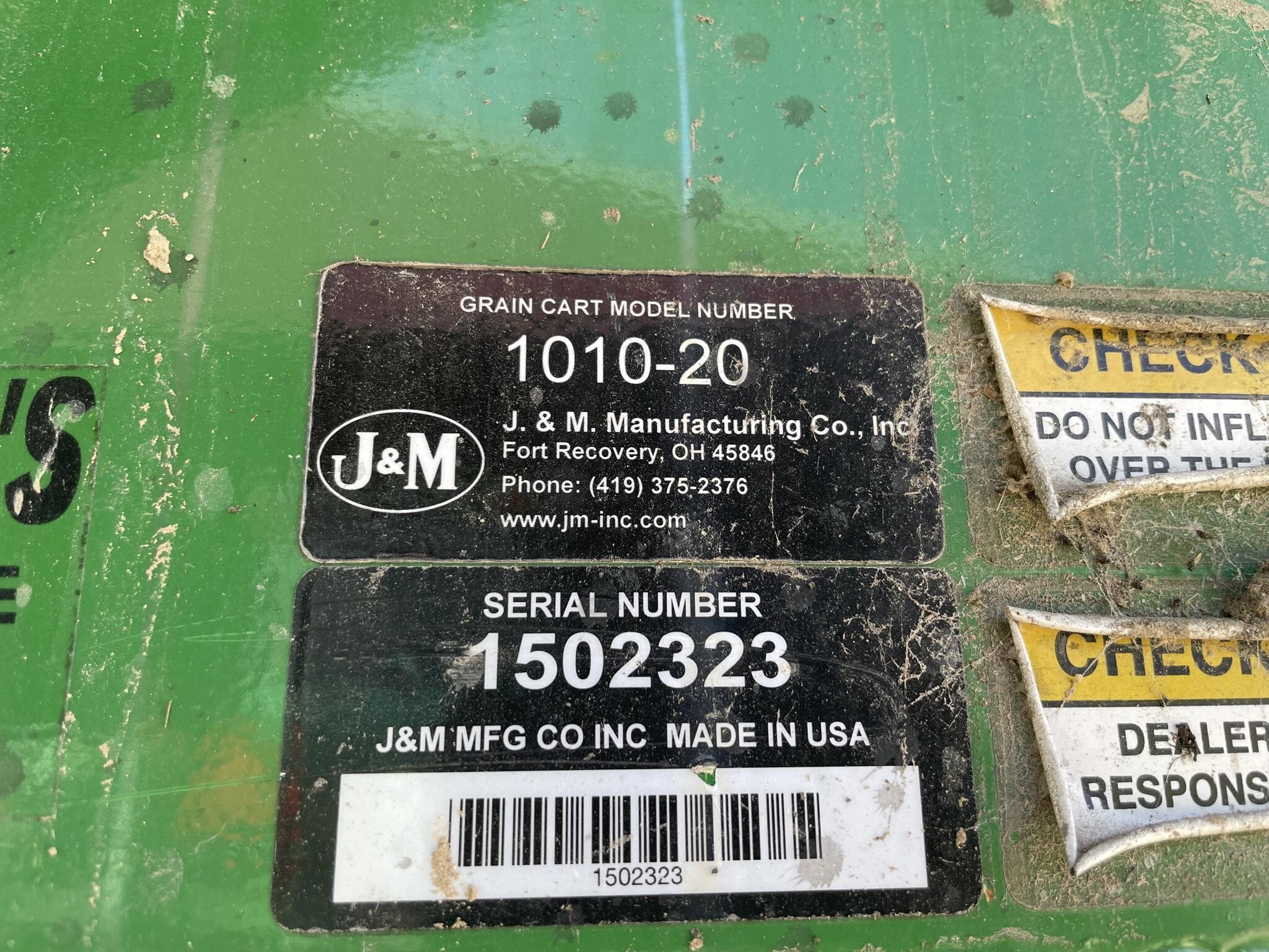 2015 J&M 1010-20S Grain Cart