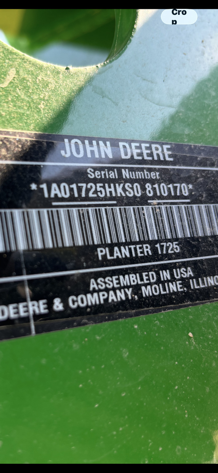 2025 John Deere 1725 CCS Planter