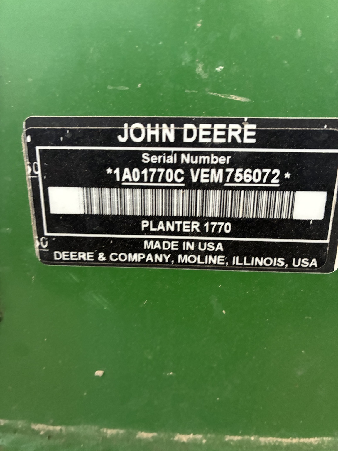 2014 John Deere 1770NT Planter