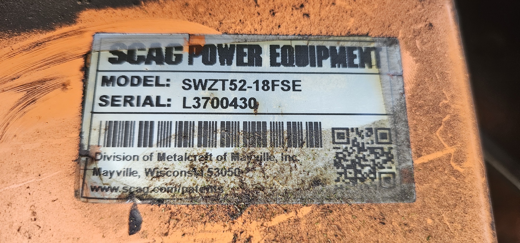  Scag SWZT52-18FS Lawn Mower