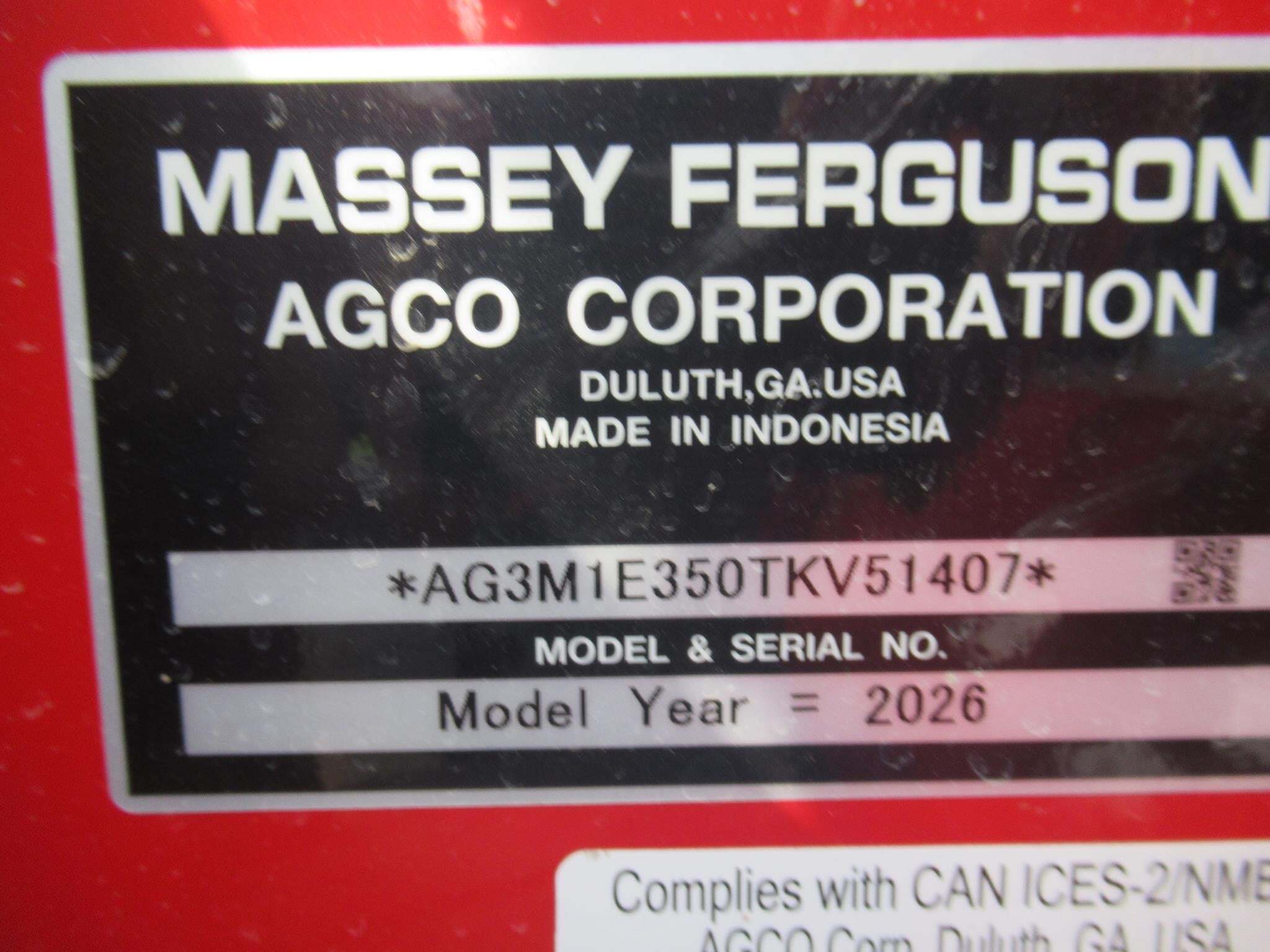 2026 Massey Ferguson 1E.35 Tractor