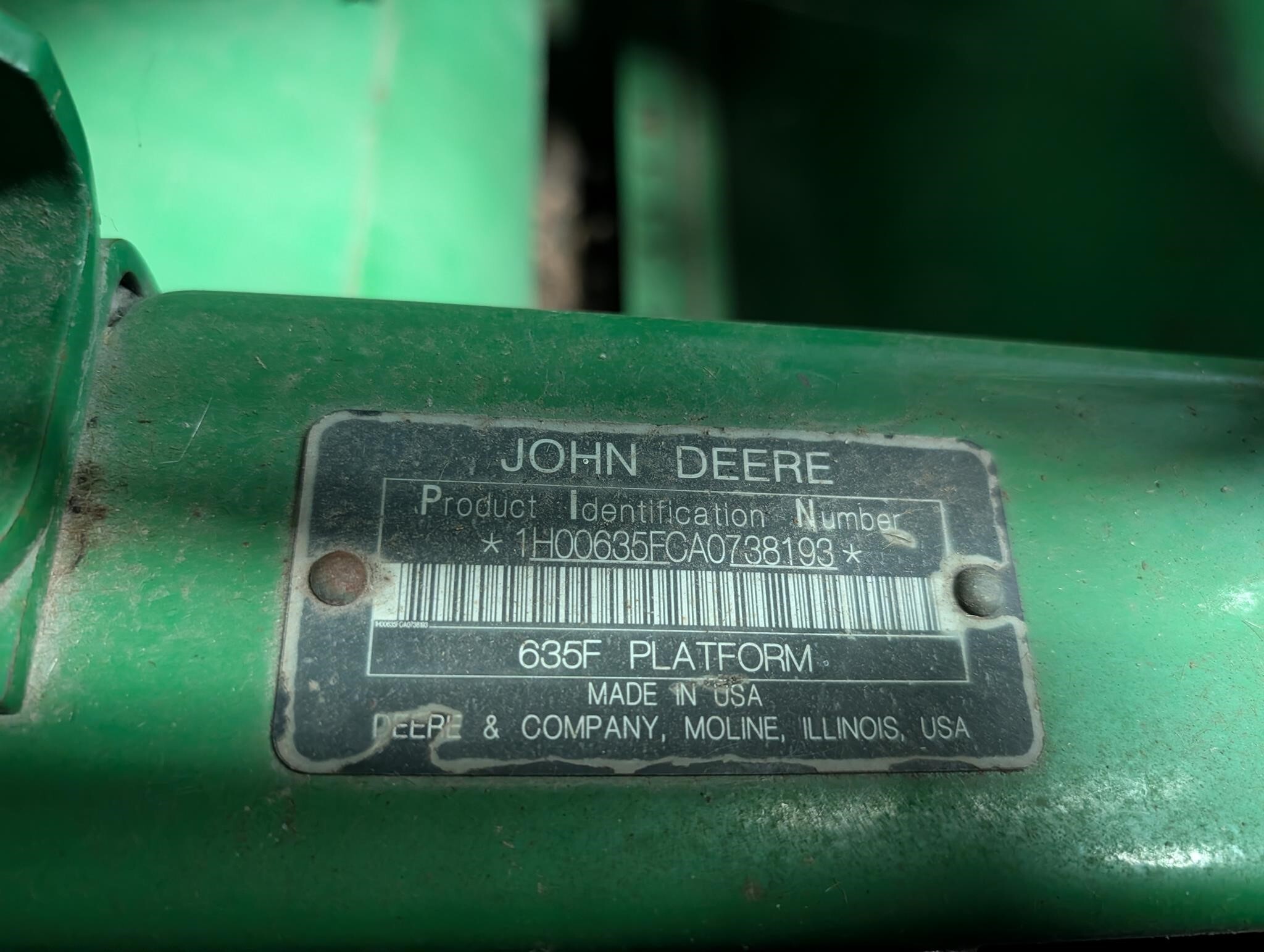 2011 John Deere 635F Platform