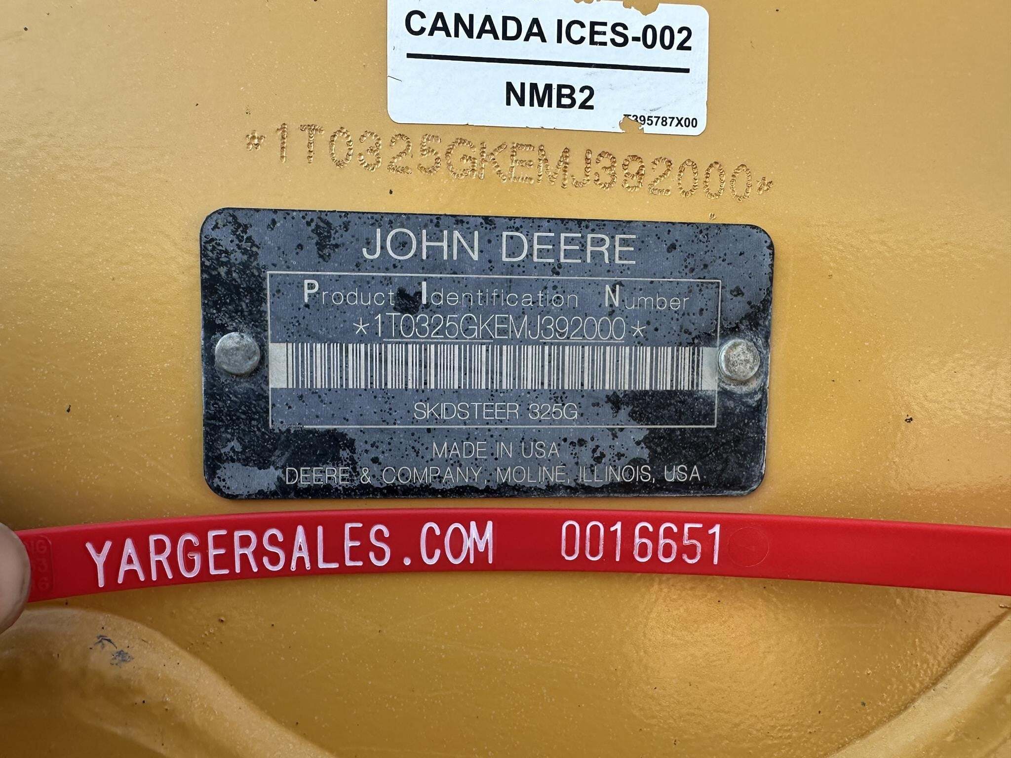 2021 Deere 325G Skid Steer