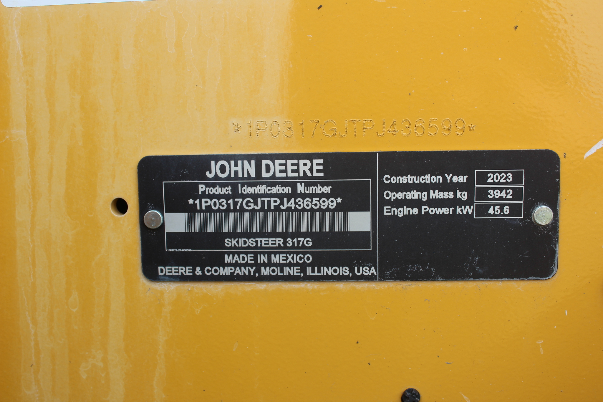 2023 Deere 317G Skid Steer