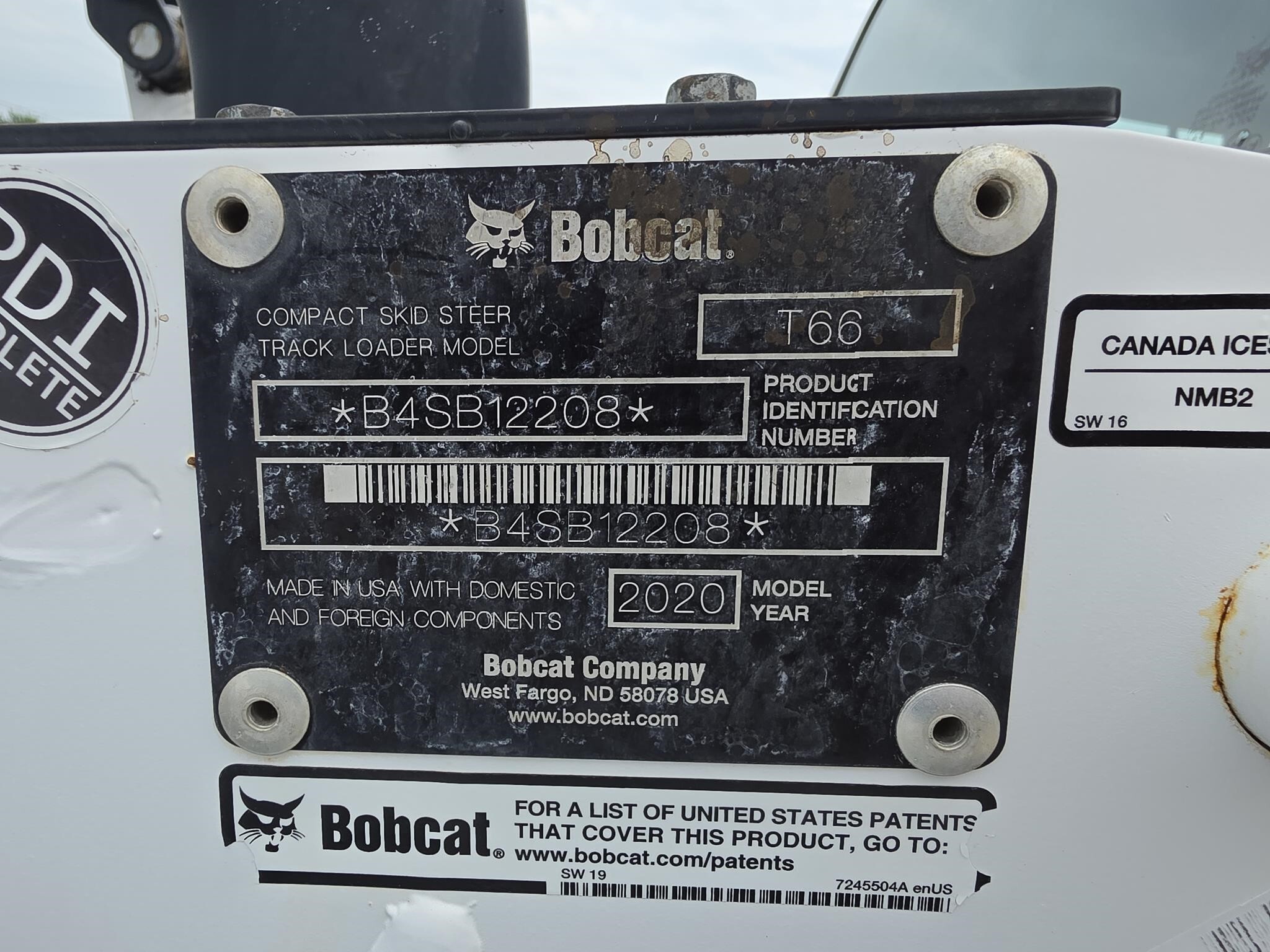 2020 Bobcat T66 Skid Steer