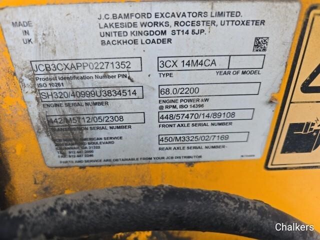 2015 JCB 3CX14 Backhoe