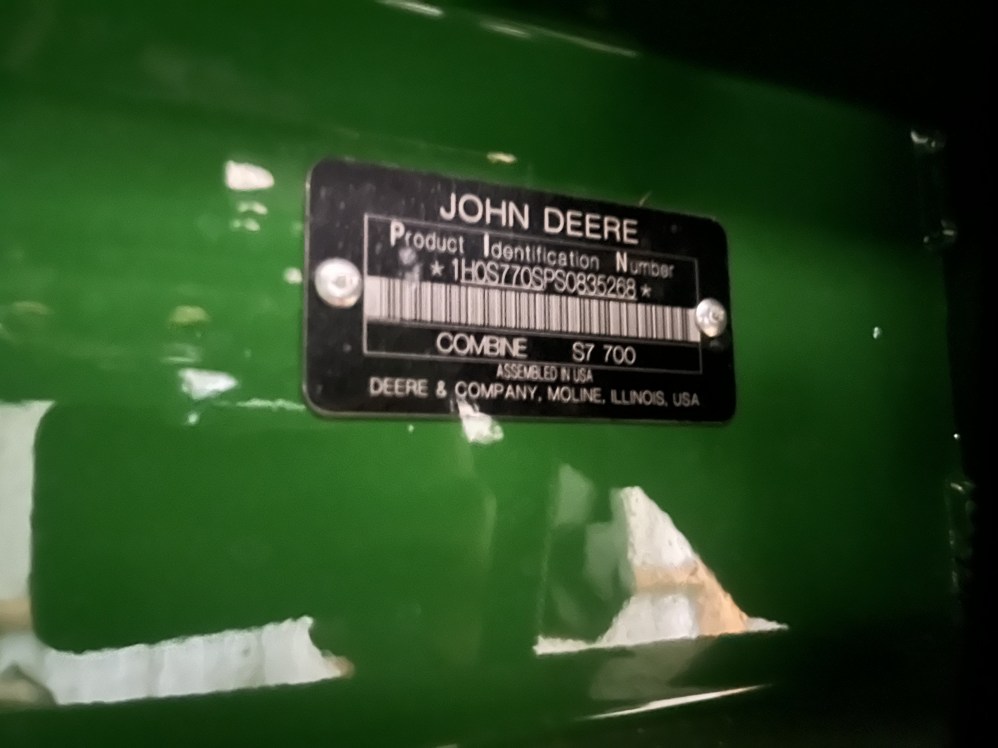 2025 John Deere S7 700 Combine