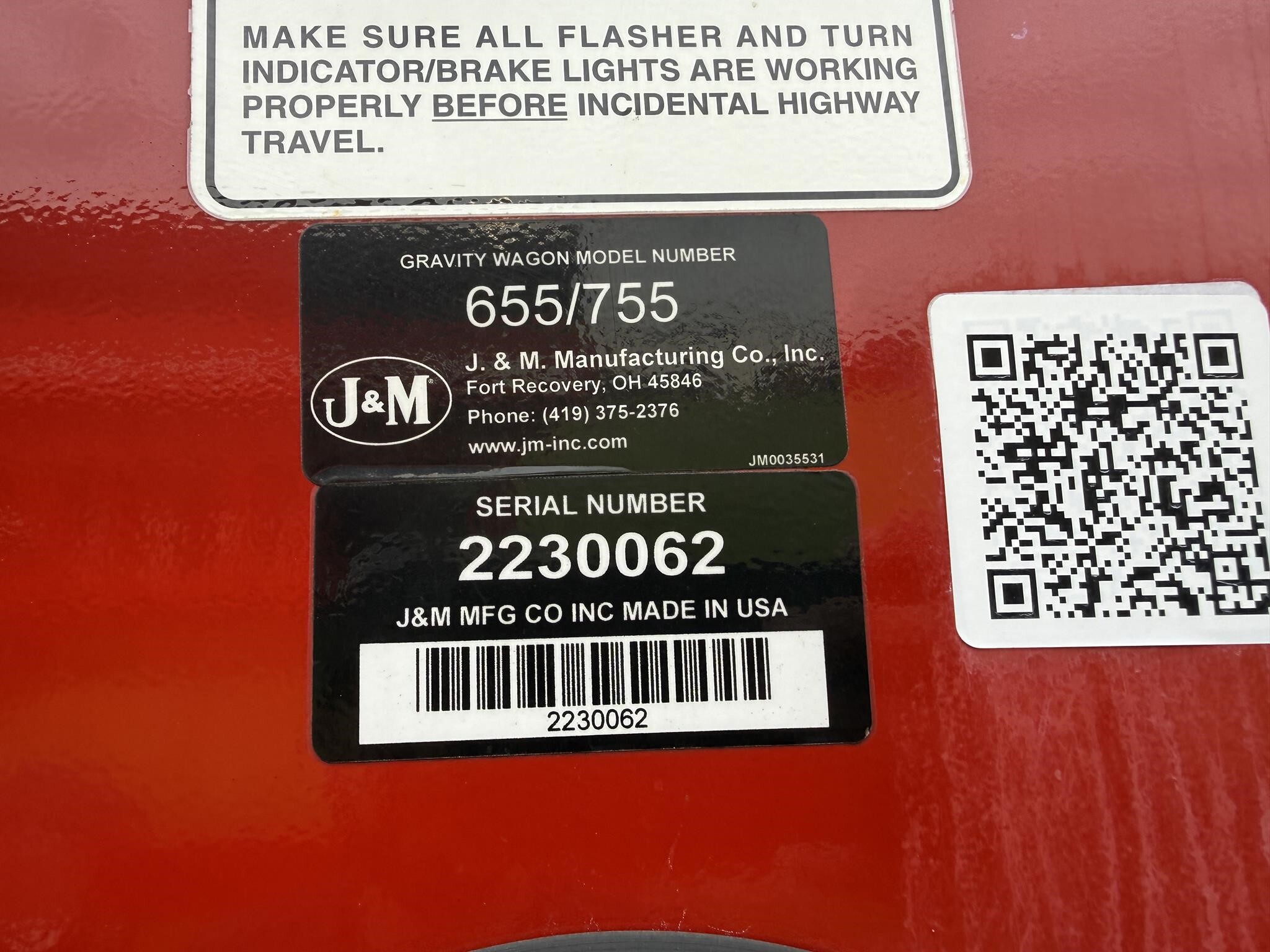 2022 J&M 755SD Gravity Wagon