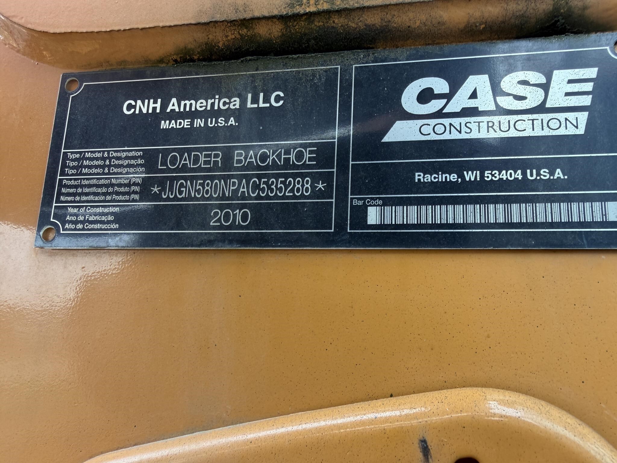 2010 Case 580N Backhoe