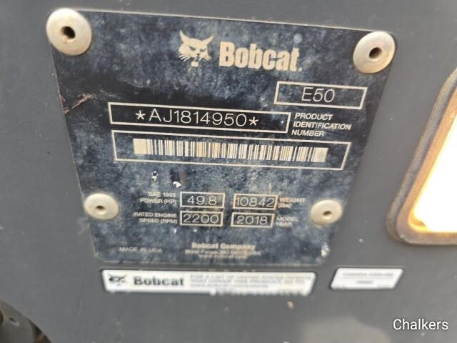 2018 Bobcat E50 Mini Excavator