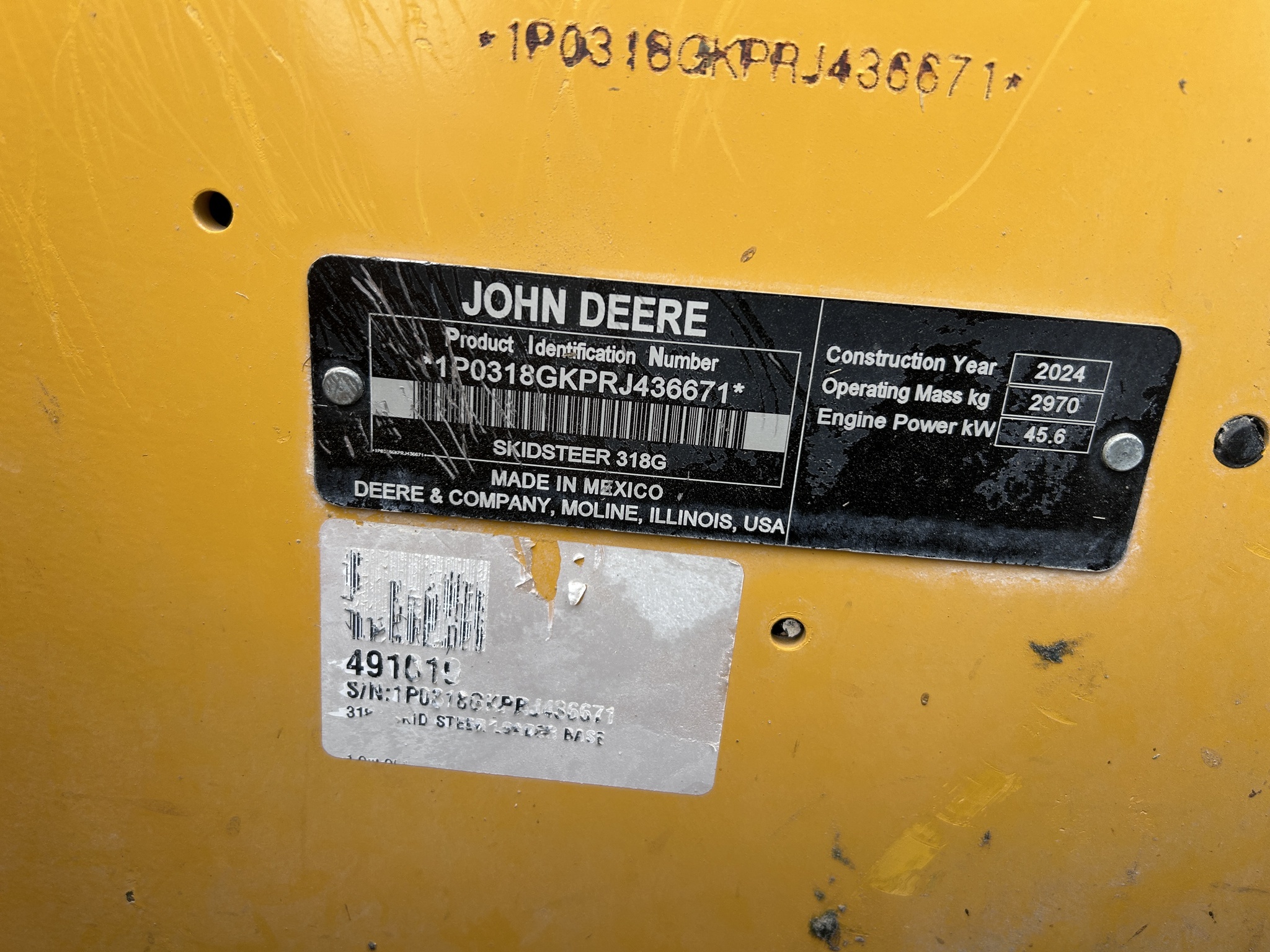 2024 Deere 318G Skid Steer