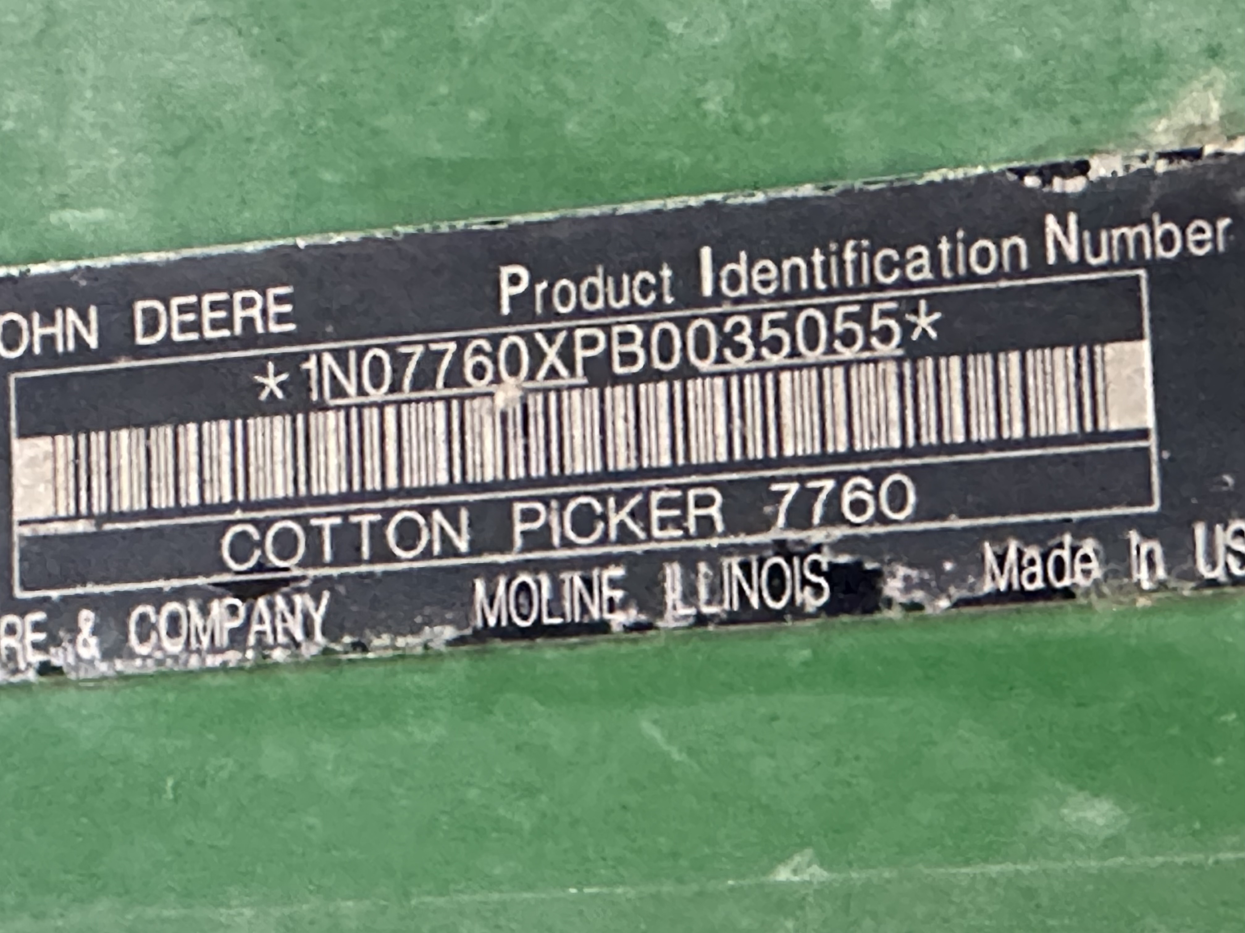 2011 John Deere 7760 Cotton Equipment