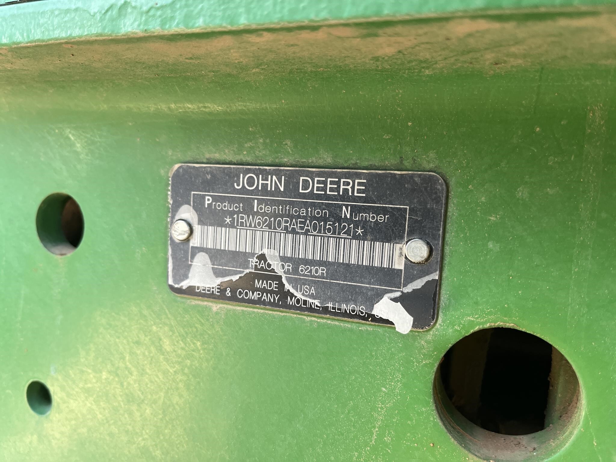 2014 John Deere 6210R Tractor