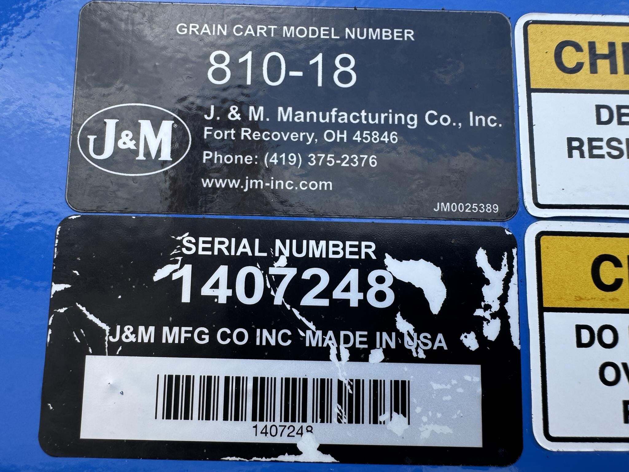 2014 J&M 812-18 Grain Cart