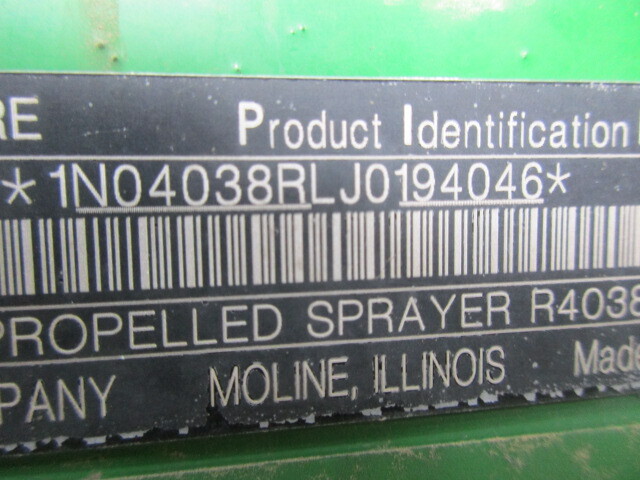 2019 John Deere R4038 Self-Propelled Sprayer