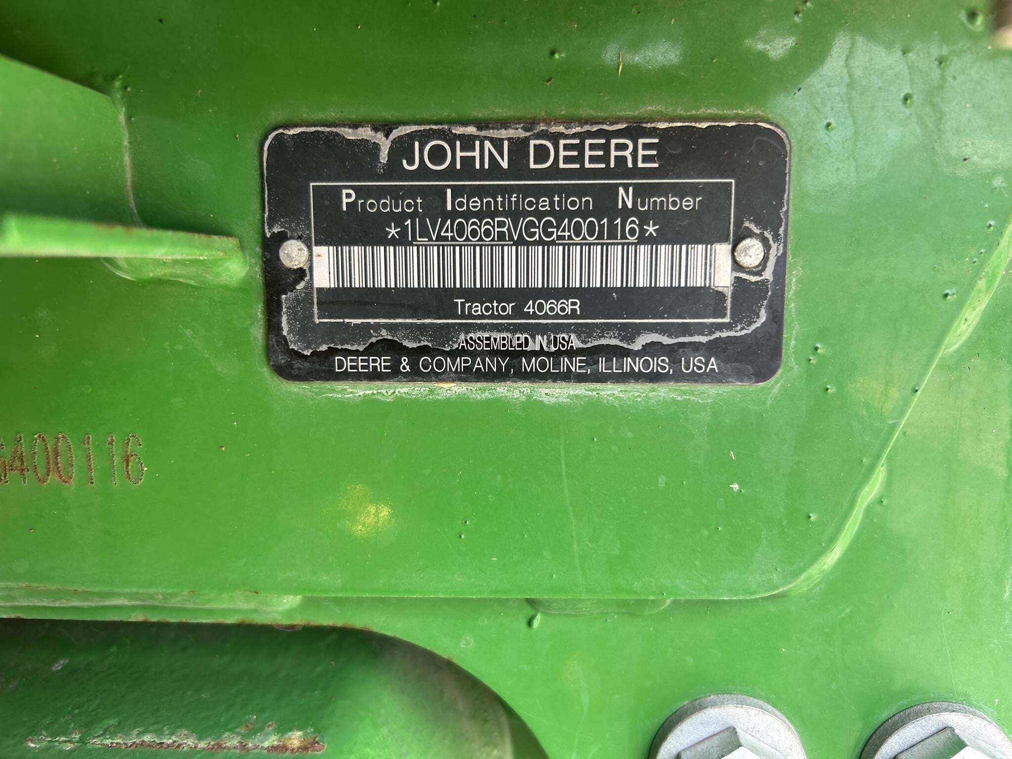 2016 John Deere 4066R Tractor