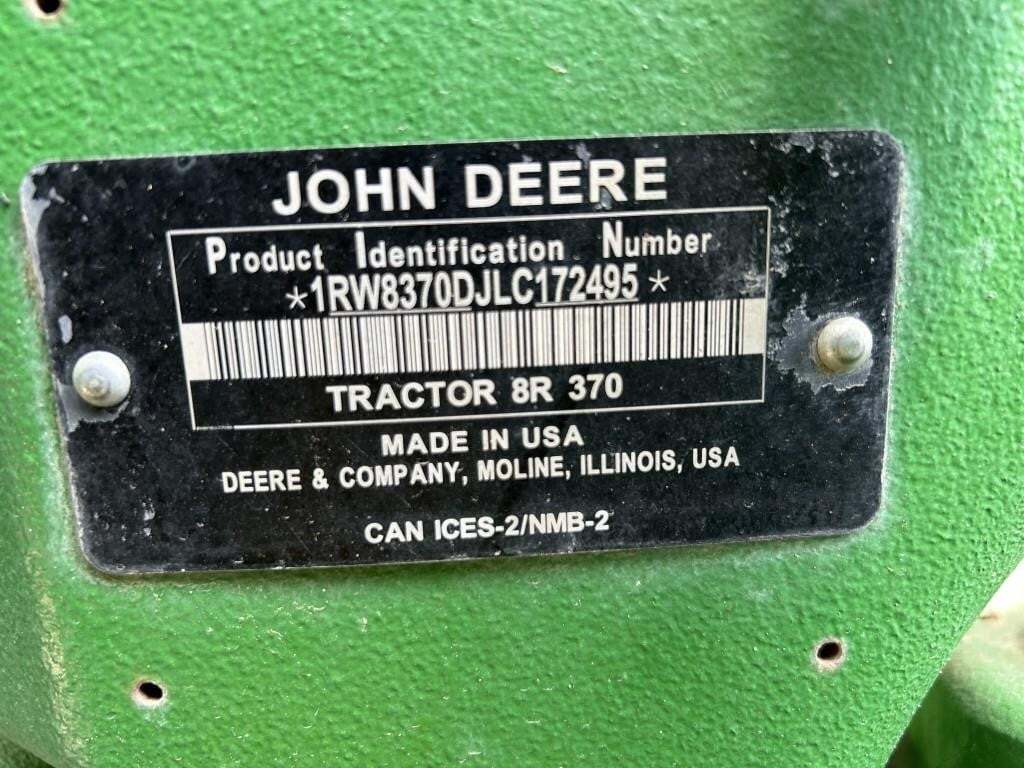 2020 John Deere 8R 370 Tractor