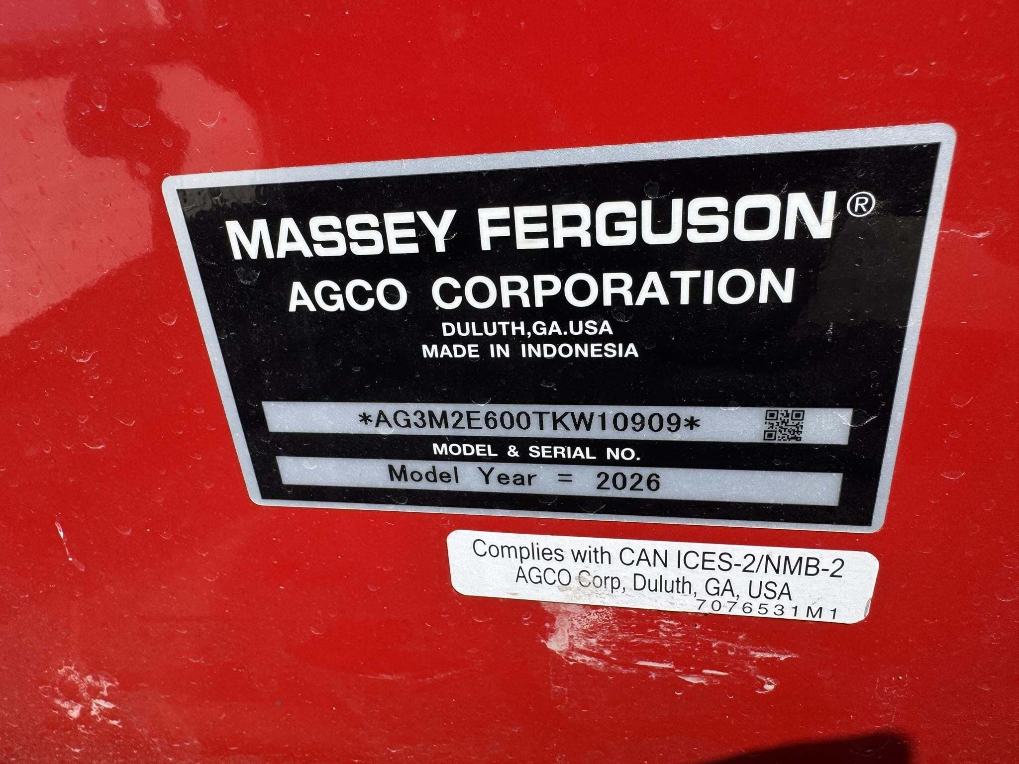 2026 Massey Ferguson 2E.60 Tractor