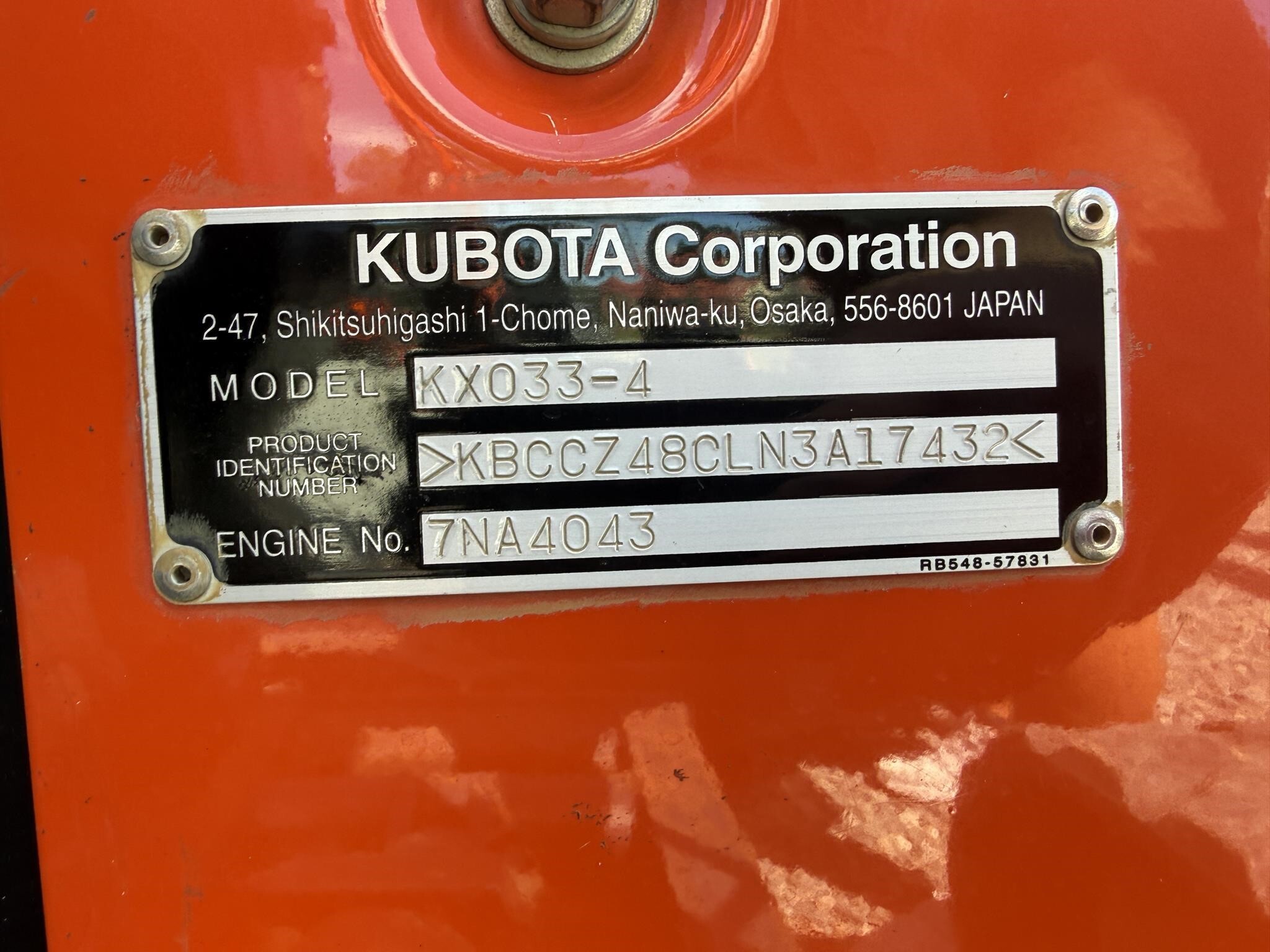 2022 Kubota KX033-4 Mini Excavator