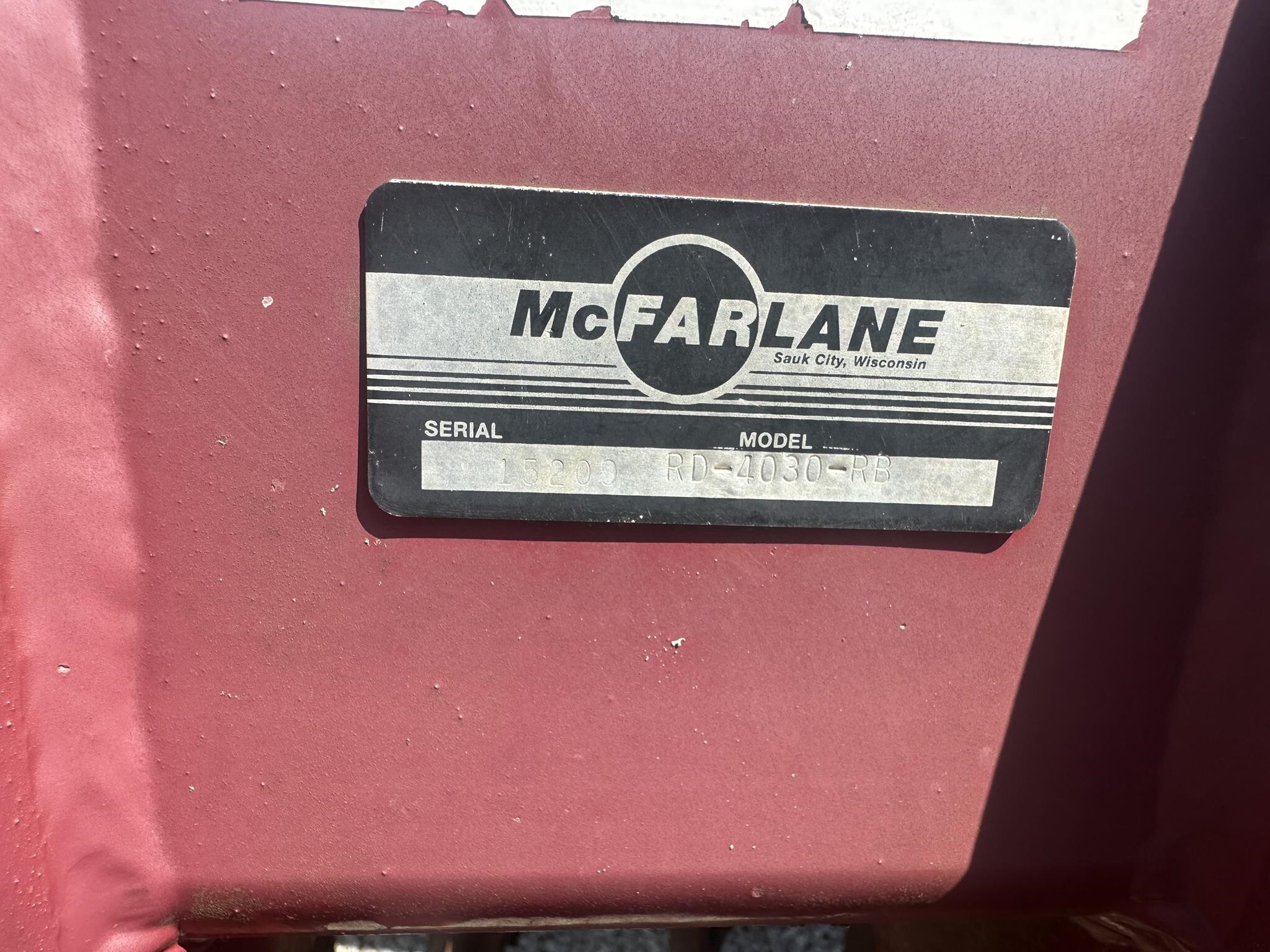  McFarlane RD4030 Vertical Tillage