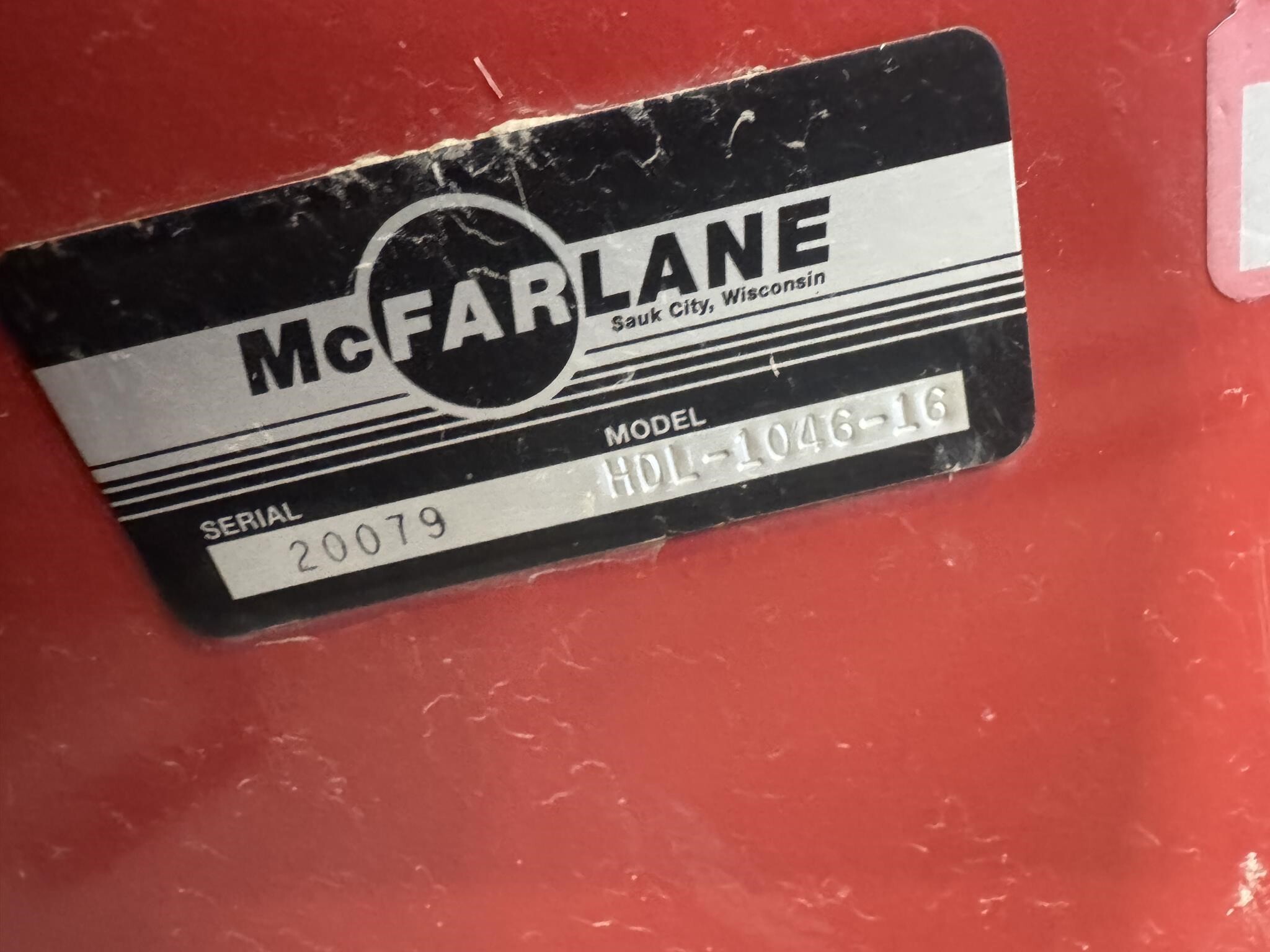 2016 McFarlane HDL1046-16 Harrow