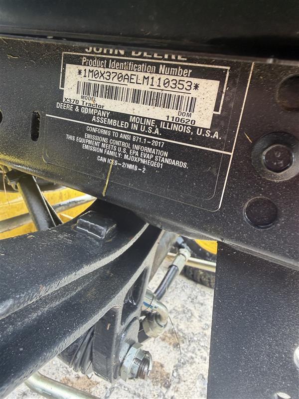 2020 John Deere X370 Lawn Mower