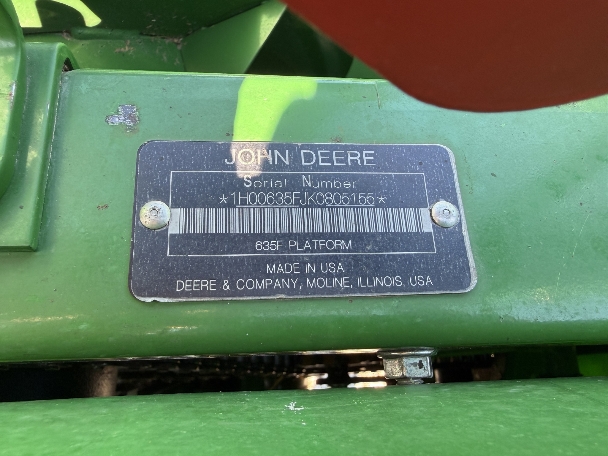 2019 John Deere 635F Platform