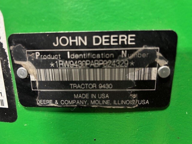 2011 John Deere 9430 Tractor