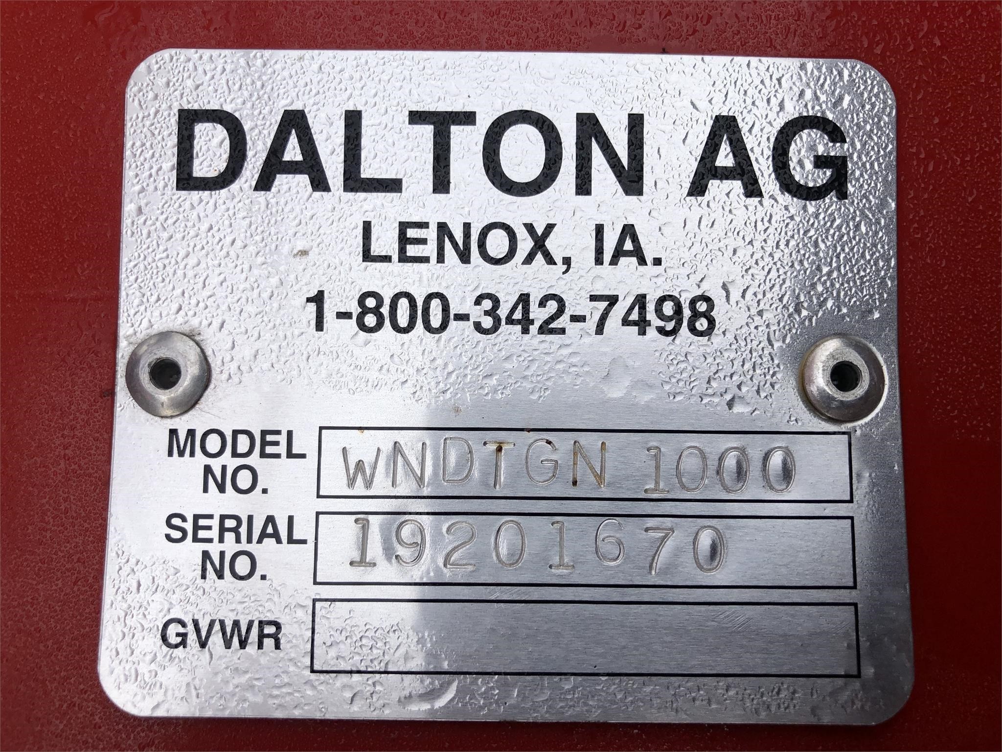  Dalton Ag Products WNDTGN1000 Miscellaneous